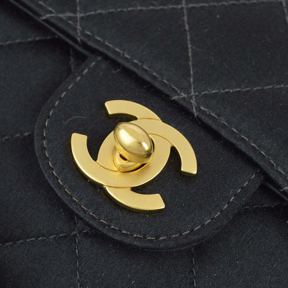 CHANEL Black Satin Mini Classic Square Flap Shoulder Bag 17 KK30069 - Picture 5 of 10